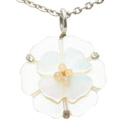 Chanel Camellia CC Logo Vintage Pendant Silver White Shell Faux Pearl — view 3