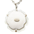 Chanel Camellia CC Logo Vintage Pendant Silver White Shell Faux Pearl — view 4