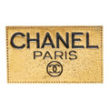 Chanel Logo Plate Brooch Gold Plated