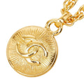 Chanel CC Logo Vintage Chain Pendant Gold Plated