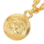 Chanel CC Logo Vintage Chain Pendant Gold Plated