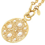 Chanel CC Logo Long Chain Pendant Gold Plated Faux Pearl