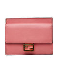 Fendi Baguette Card Case Coin Pink Leather
