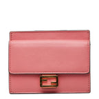 Fendi Baguette Card Case Coin Pink Leather