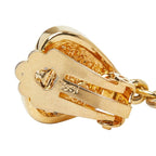 Saint Laurent YSL Logo Heart Motif Earrings Gold Plated Rhinestone — view 4