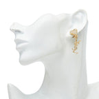 Saint Laurent YSL Logo Heart Motif Earrings Gold Plated Rhinestone — view 6