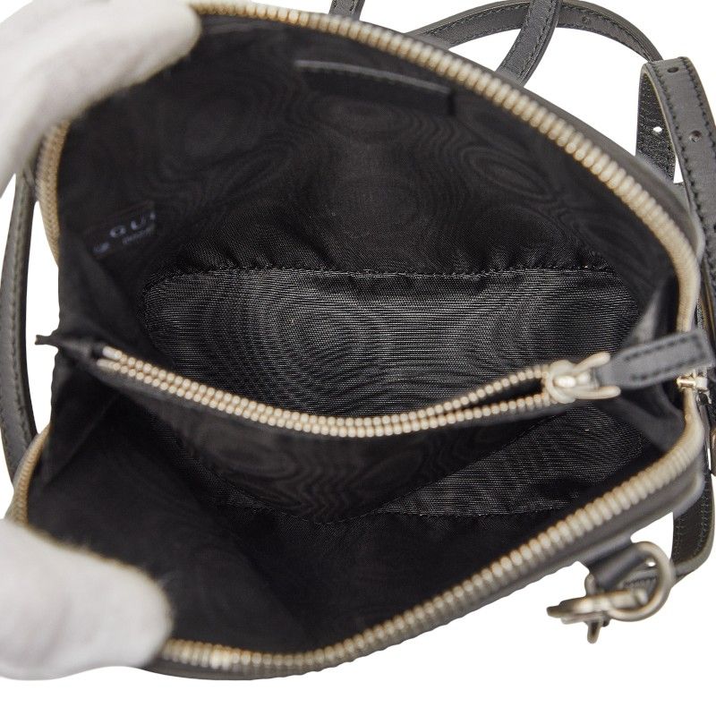 Gucci Sega Guccy Crossbody Shoulder Bag Black Leather — view 9