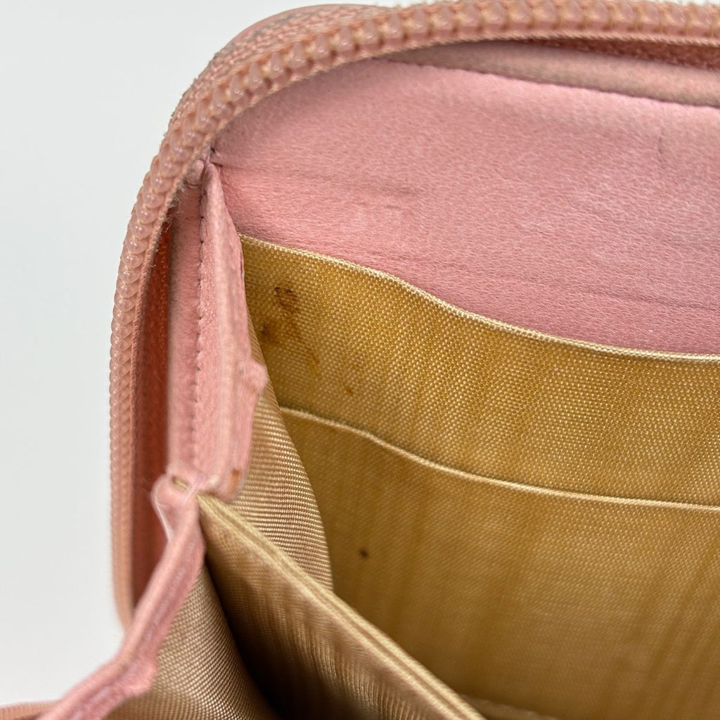 Chanel CC Logo Zip Around Wallet CC Round Zip Caviar Leather Pink — view 6