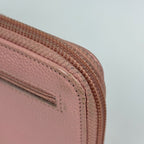 Chanel CC Logo Zip Around Wallet CC Round Zip Caviar Leather Pink — view 4