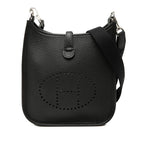 Hermes Evelyne TPM Crossbody Shoulder Bag Noir Black Taurillon Clemence