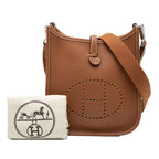 Hermes Evelyne 16 TPM Crossbody Shoulder Bag Brown Silver Taurillon Clemence — view 7