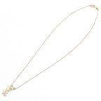 Saint Laurent 18k Yellow Gold Logo Diamond Necklace YSL Vintage — view 3
