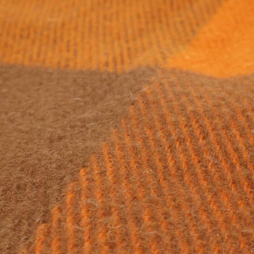 Hermes Block Check Wool Fringe Scarf — view 6