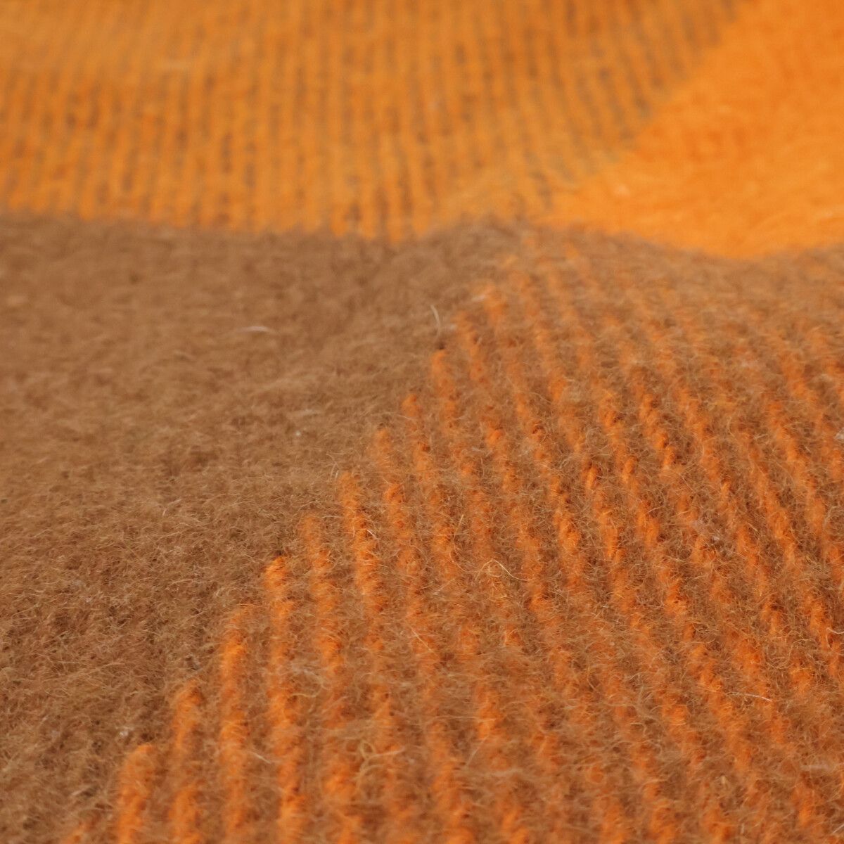 Hermes Block Check Wool Fringe Scarf — view 6