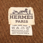 Hermes Block Check Wool Fringe Scarf — view 4
