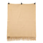 Hermes Logo Embroidery Cashmere Fringe Scarf — view 2