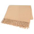 Hermes Logo Embroidery Cashmere Fringe Scarf