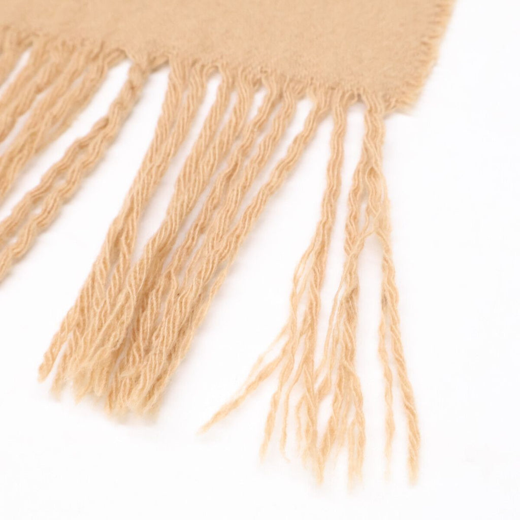 Hermes Logo Embroidery Cashmere Fringe Scarf — view 6