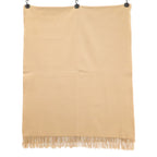 Hermes Logo Embroidery Cashmere Fringe Scarf — view 3
