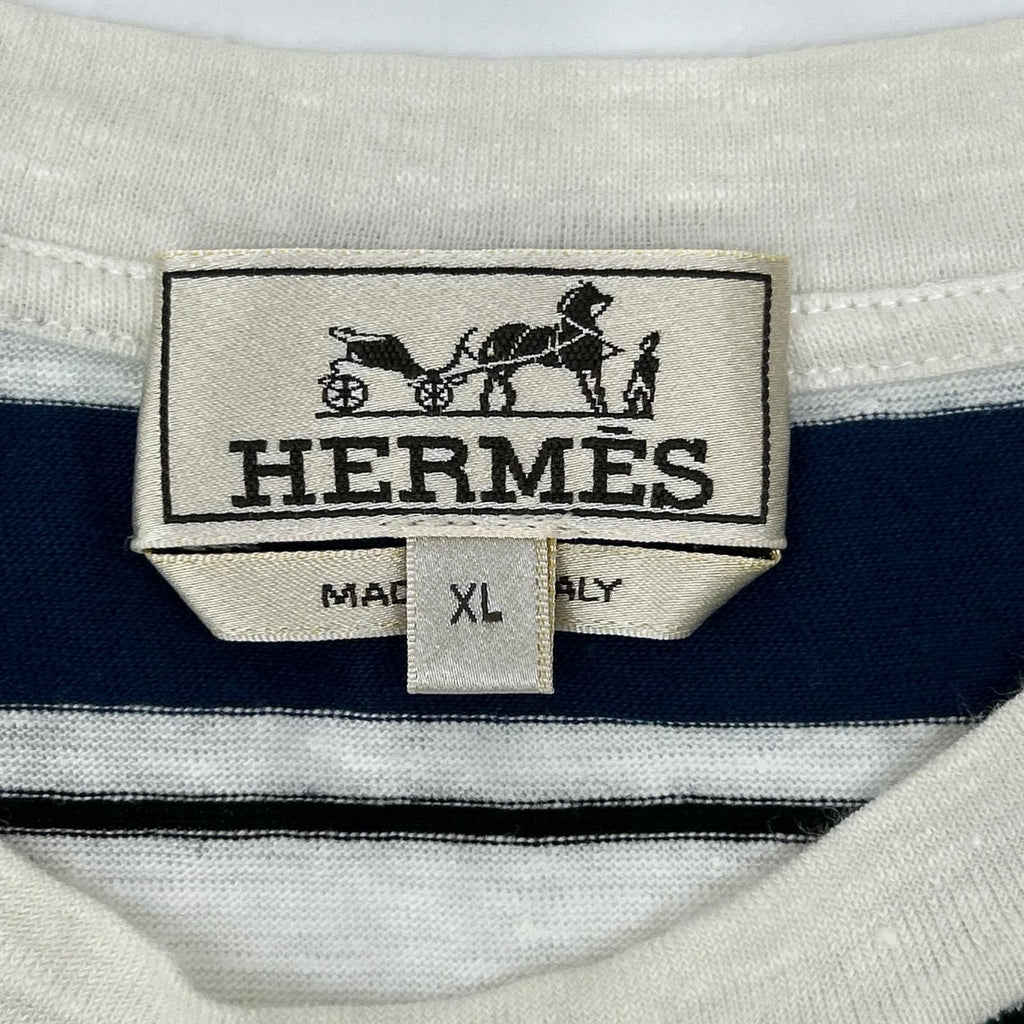 Hermes Blue Border Crew Neck T-Shirt XL — view 3
