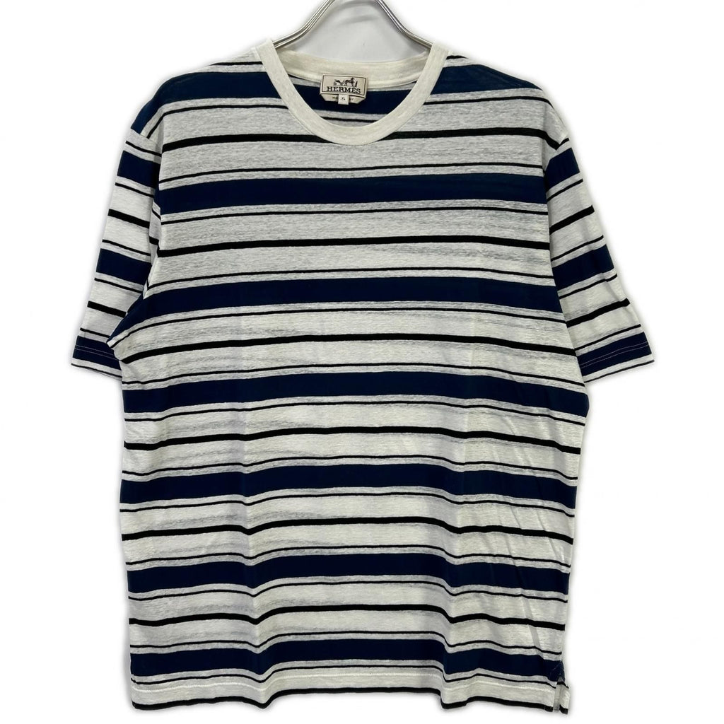 Hermes Blue Border Crew Neck T-Shirt XL