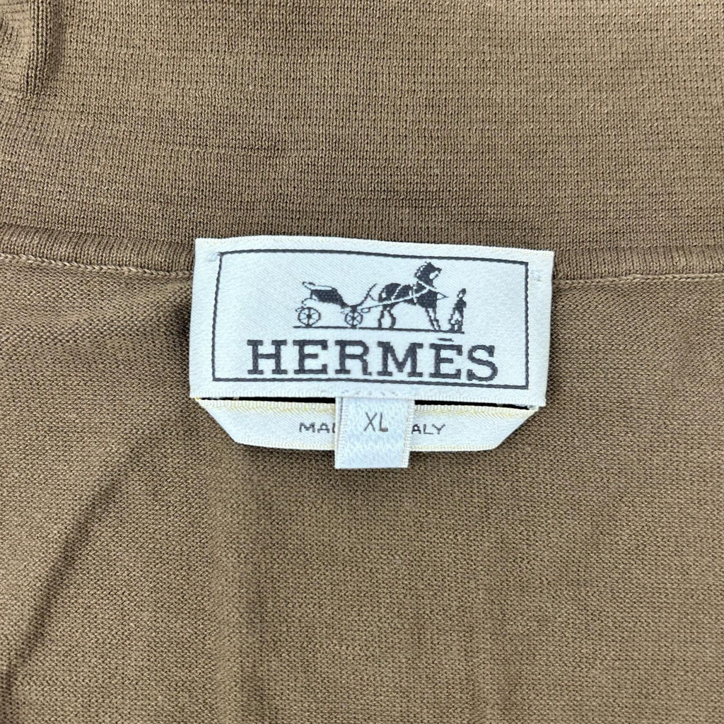 Hermes Brown Skipper Knit Polo Shirt XL — view 3