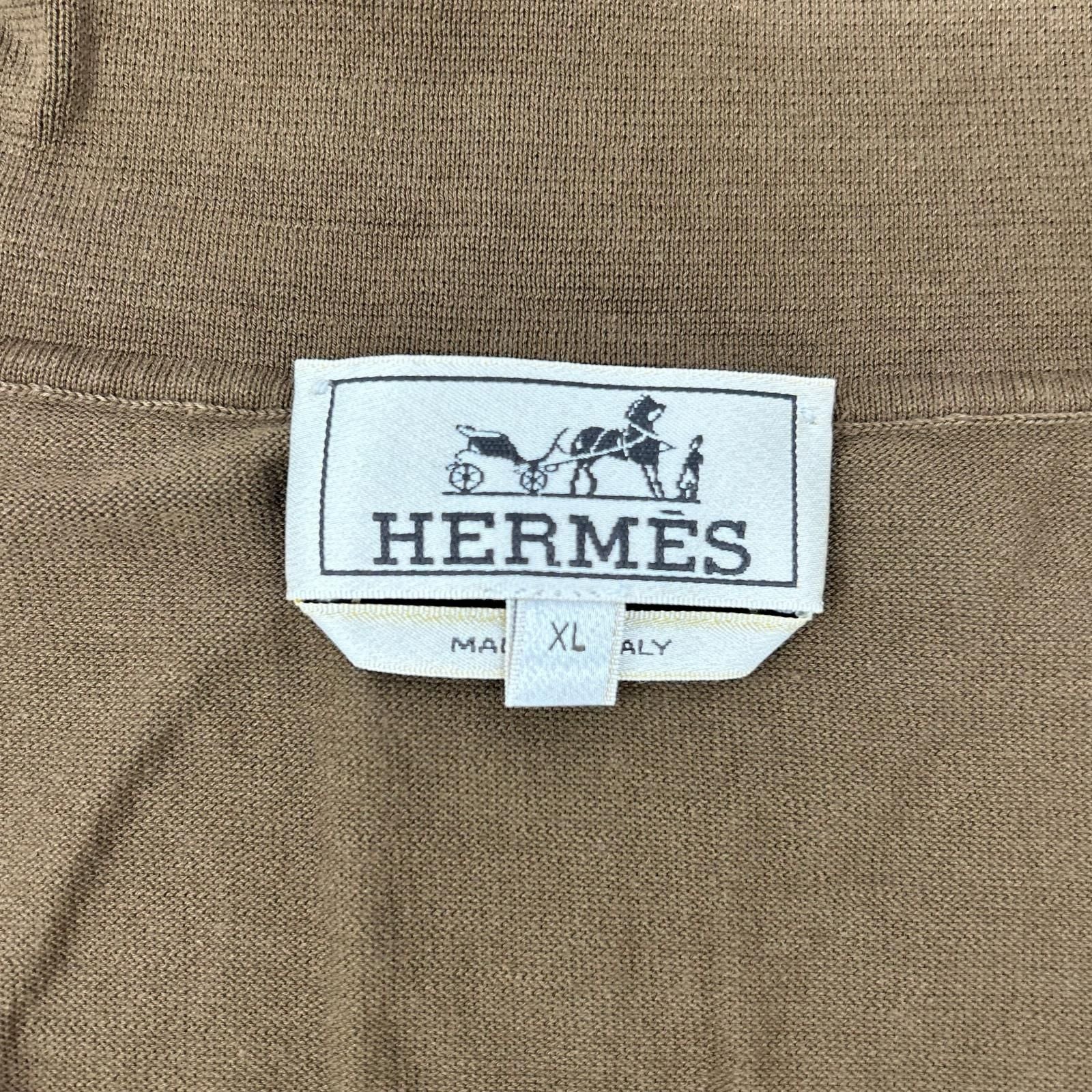 Hermes Brown Skipper Knit Polo Shirt XL — view 3