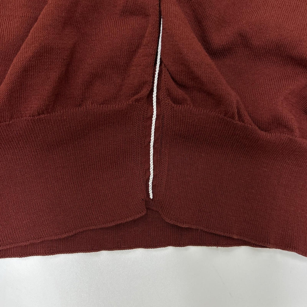 Hermes Bordeaux Contrast Line Short Sleeve Knit Top XL Sweater — view 8