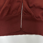 Hermes Bordeaux Contrast Line Short Sleeve Knit Top XL Sweater — view 8