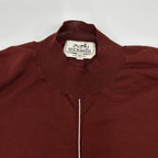 Hermes Bordeaux Contrast Line Short Sleeve Knit Top XL Sweater — view 6
