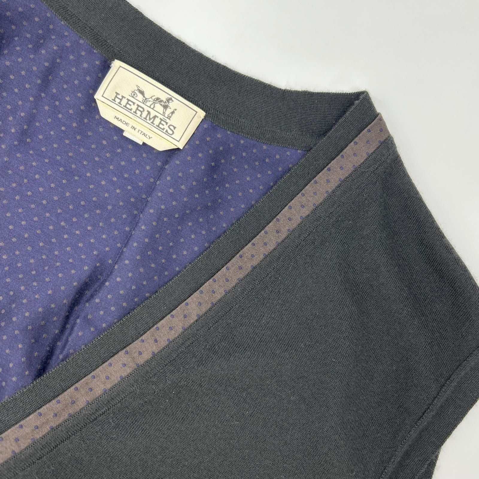 Hermes Dark Gray Cashmere Knit Vest XL — view 7