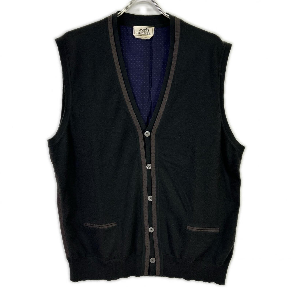 Hermes Dark Gray Cashmere Knit Vest XL