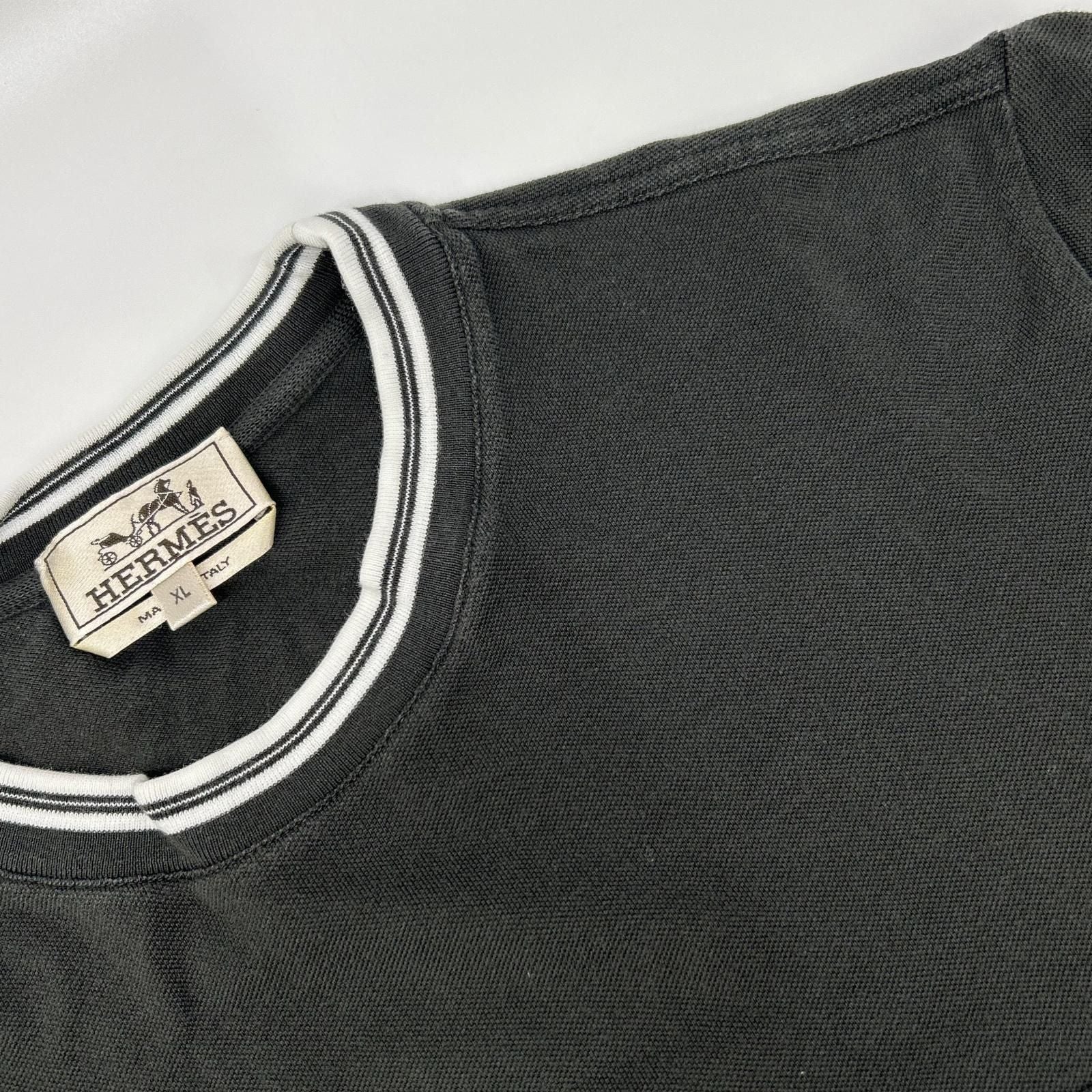 Hermes Black Pique Embroidery T-Shirt XL — view 6