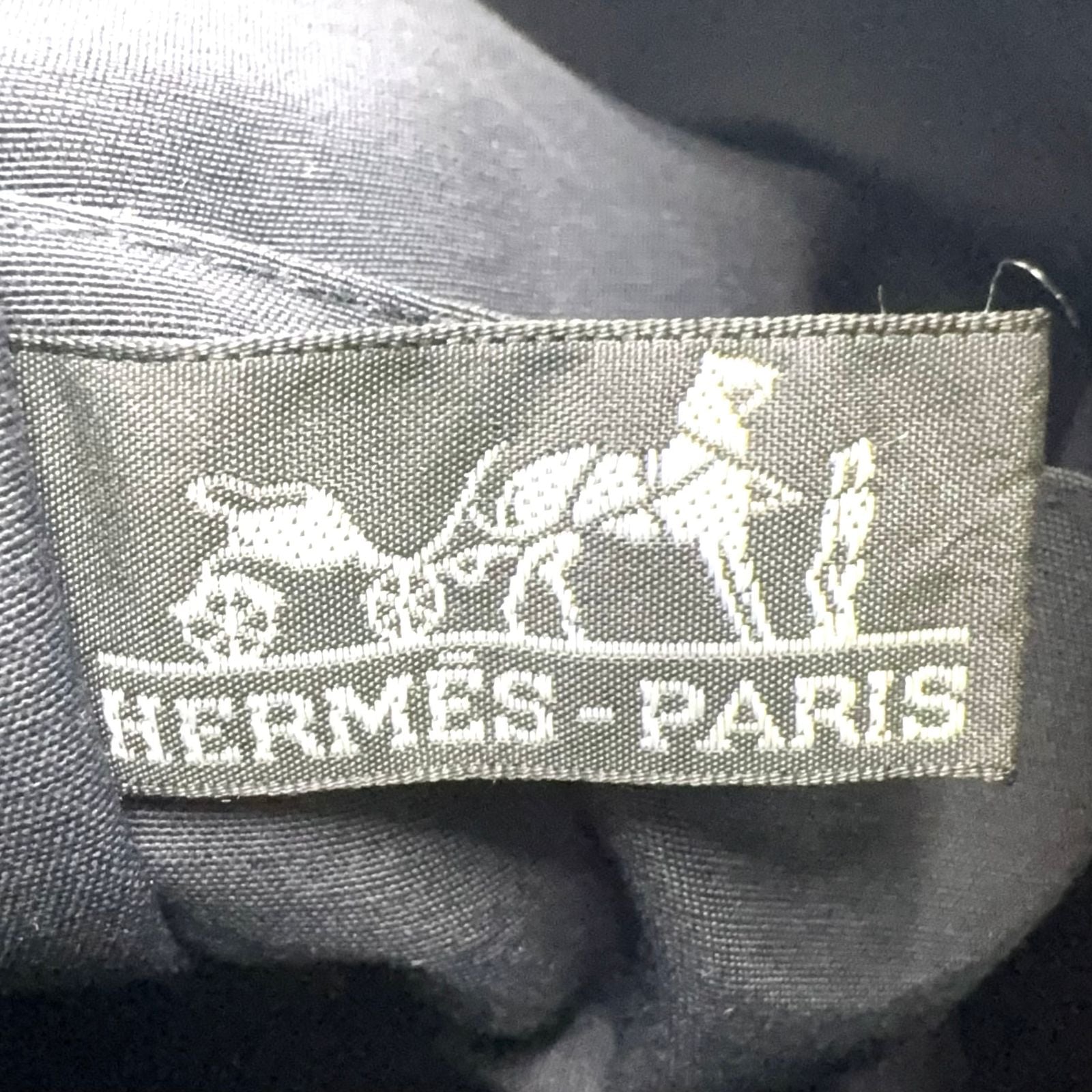 Hermes Her Line Second Pouch MM Nylon Canvas Gray Clutch Silver — view 4