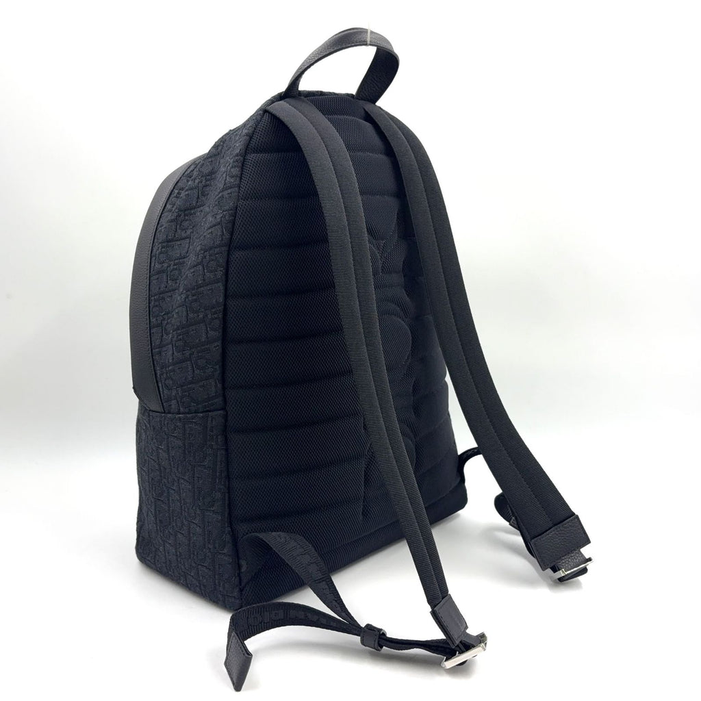 Dior Rider Oblique Jacquard Fabric Black Backpack Silver — view 2