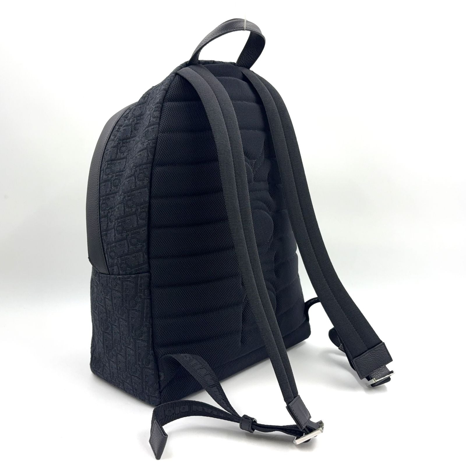 Dior Rider Oblique Jacquard Fabric Black Backpack Silver — view 2