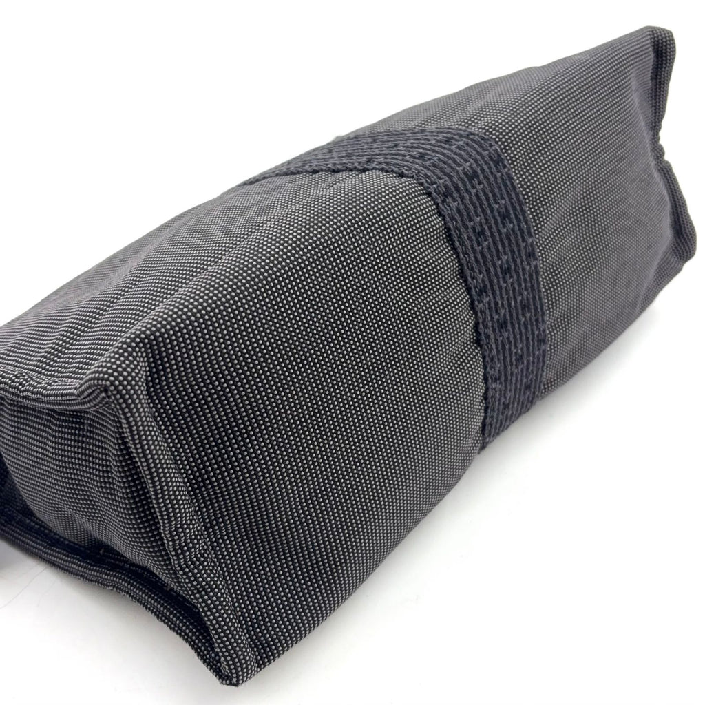 Hermes Her Line Second Pouch MM Nylon Canvas Gray Clutch Silver — view 6