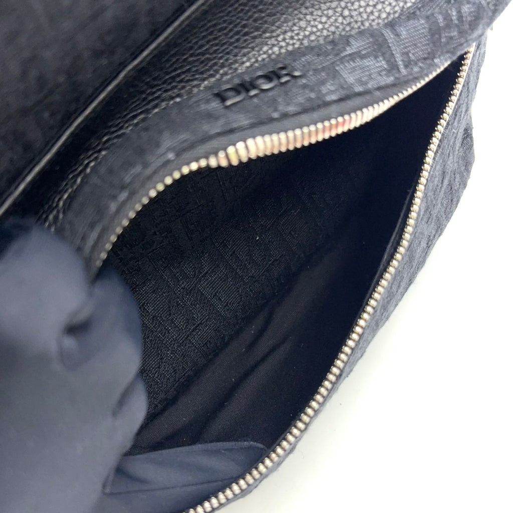 Dior Rider Oblique Jacquard Fabric Black Backpack Silver — view 6