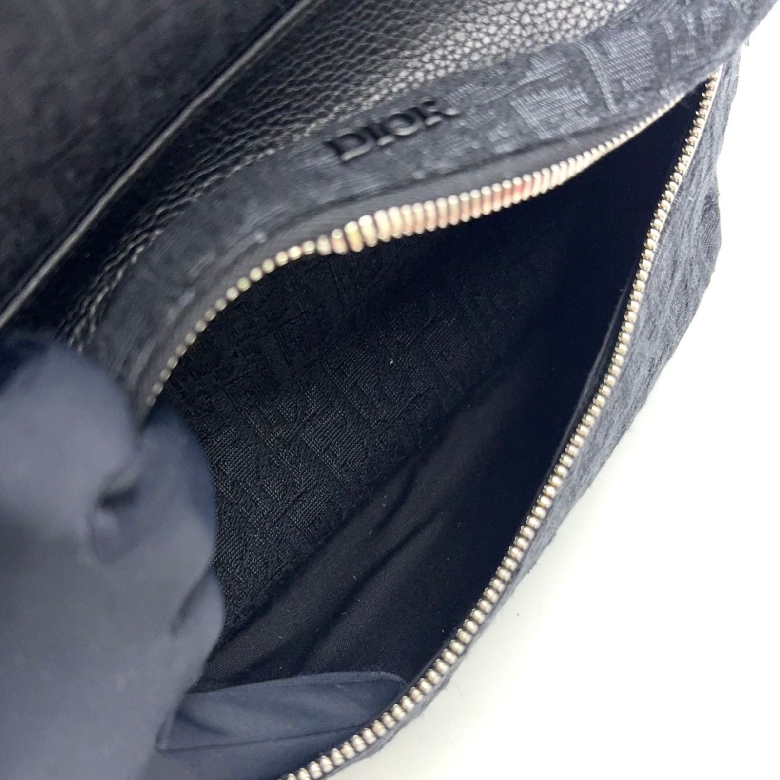 Dior Rider Oblique Jacquard Fabric Black Backpack Silver — view 6