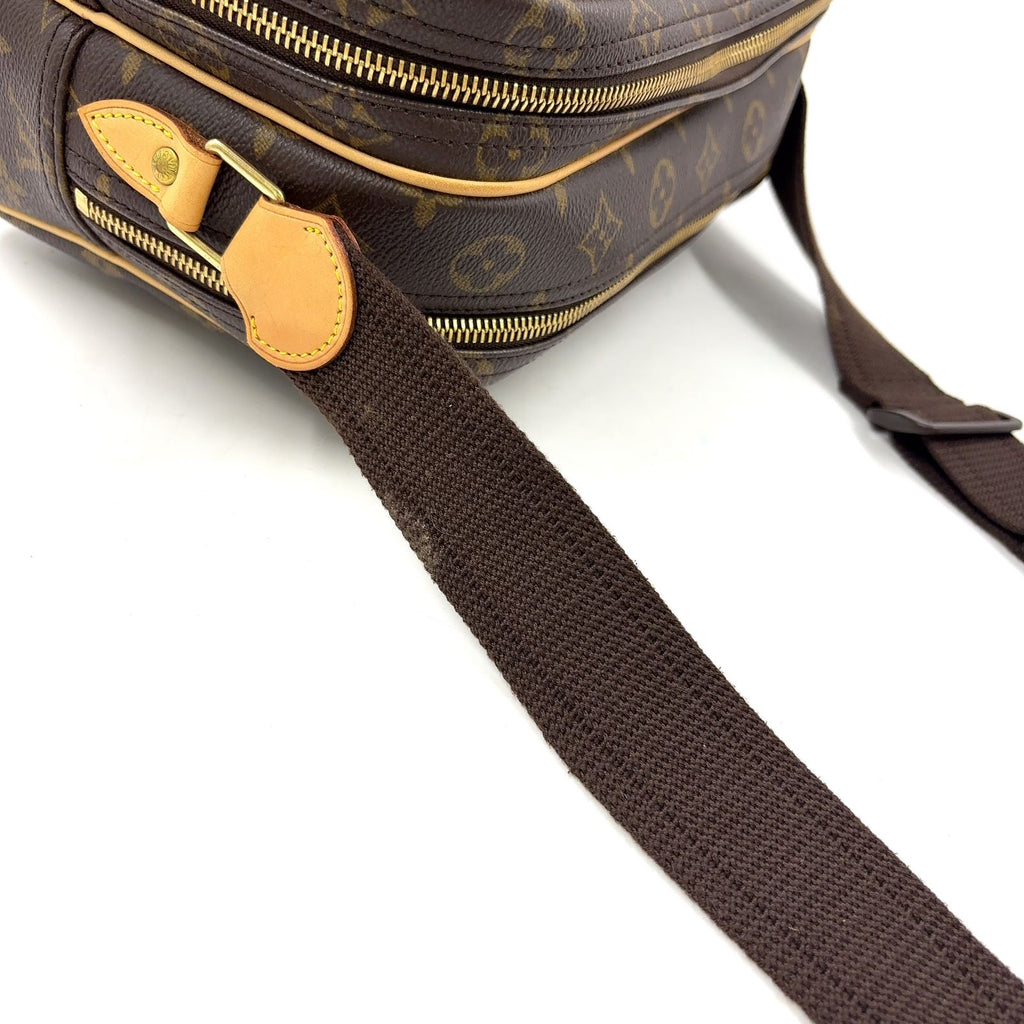 Louis Vuitton Reporter PM Monogram Leather Brown Light Shoulder Bag Gold — view 6