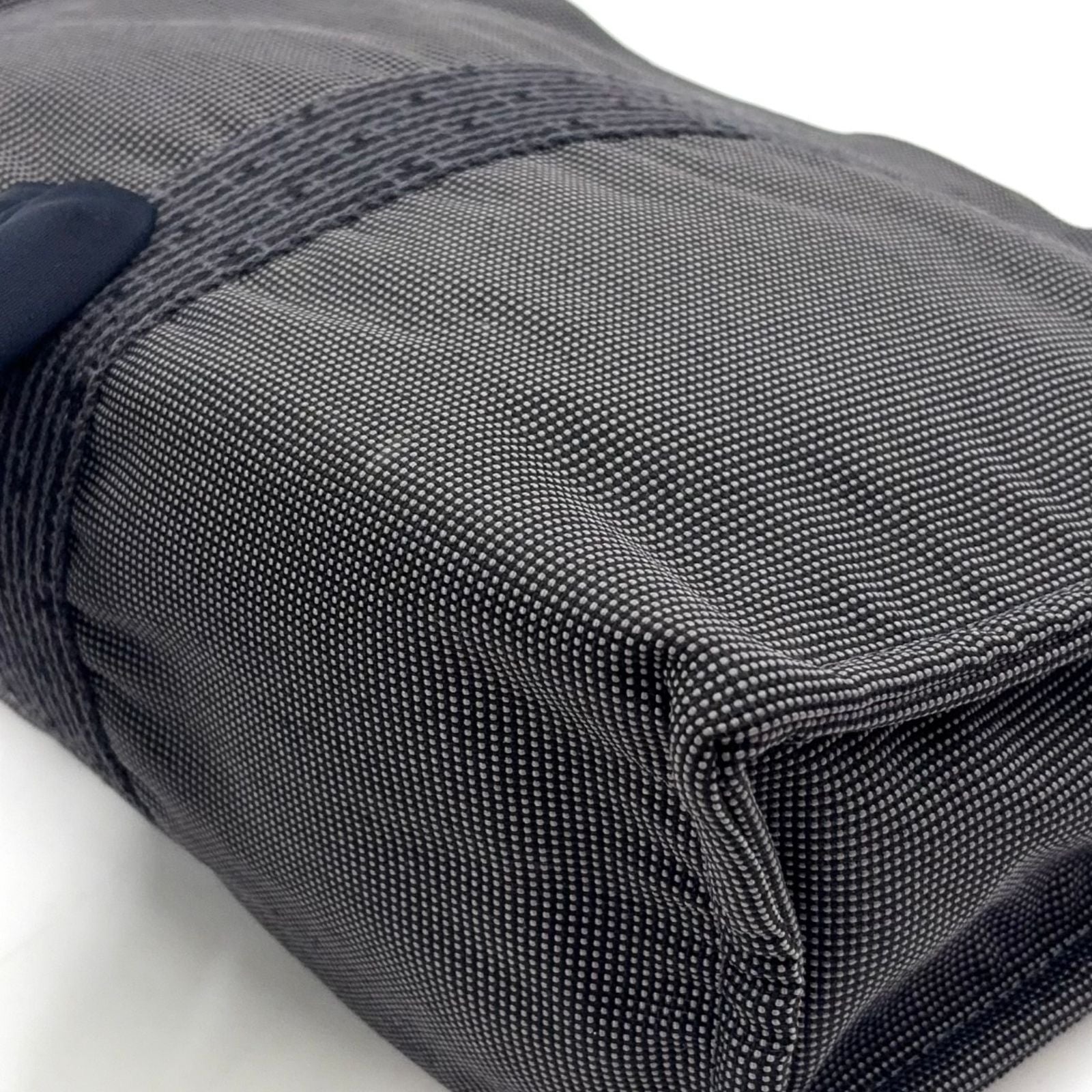 Hermes Her Line Second Pouch MM Nylon Canvas Gray Clutch Silver — view 7