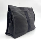 Hermes Her Line Second Pouch MM Nylon Canvas Gray Clutch Silver — view 2