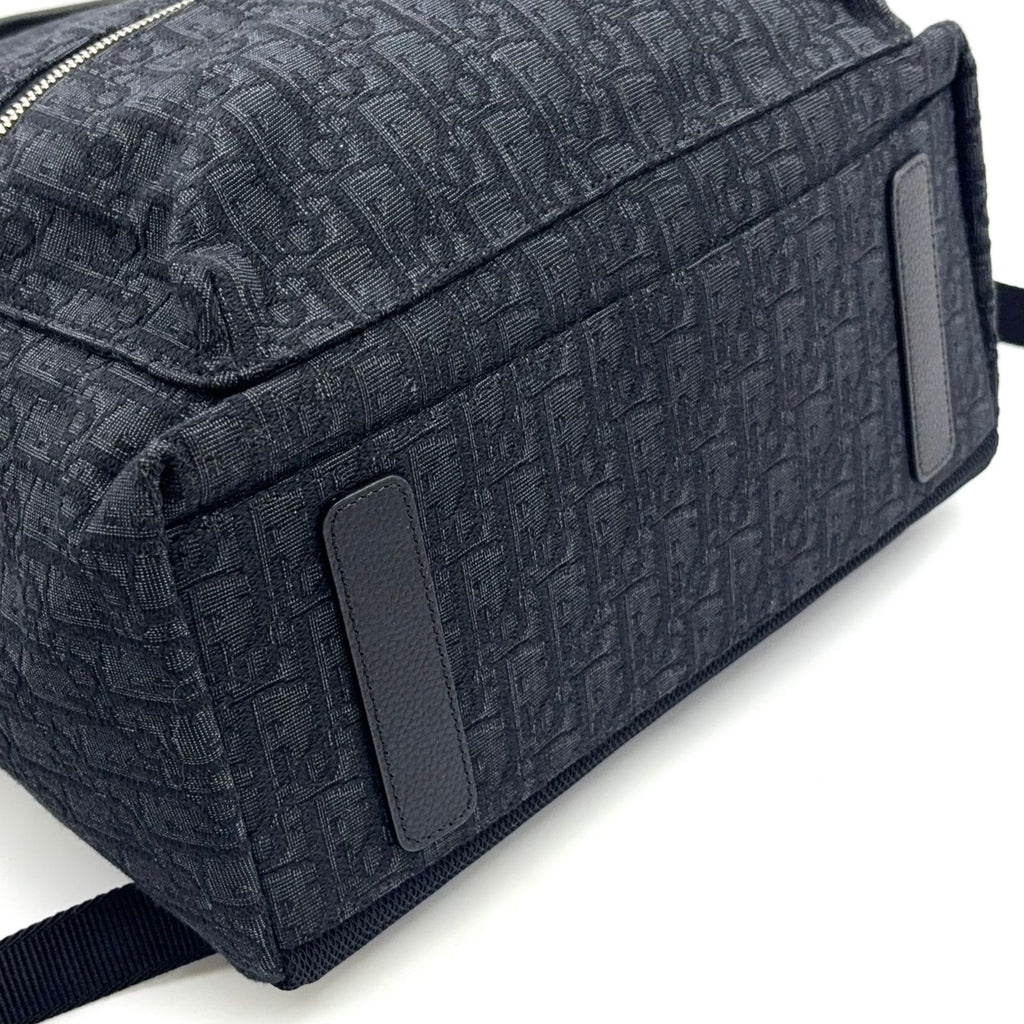 Dior Rider Oblique Jacquard Fabric Black Backpack Silver — view 8