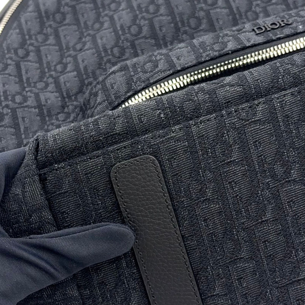 Dior Rider Oblique Jacquard Fabric Black Backpack Silver — view 9