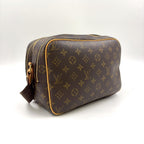 Louis Vuitton Reporter PM Monogram Leather Brown Light Shoulder Bag Gold — view 2