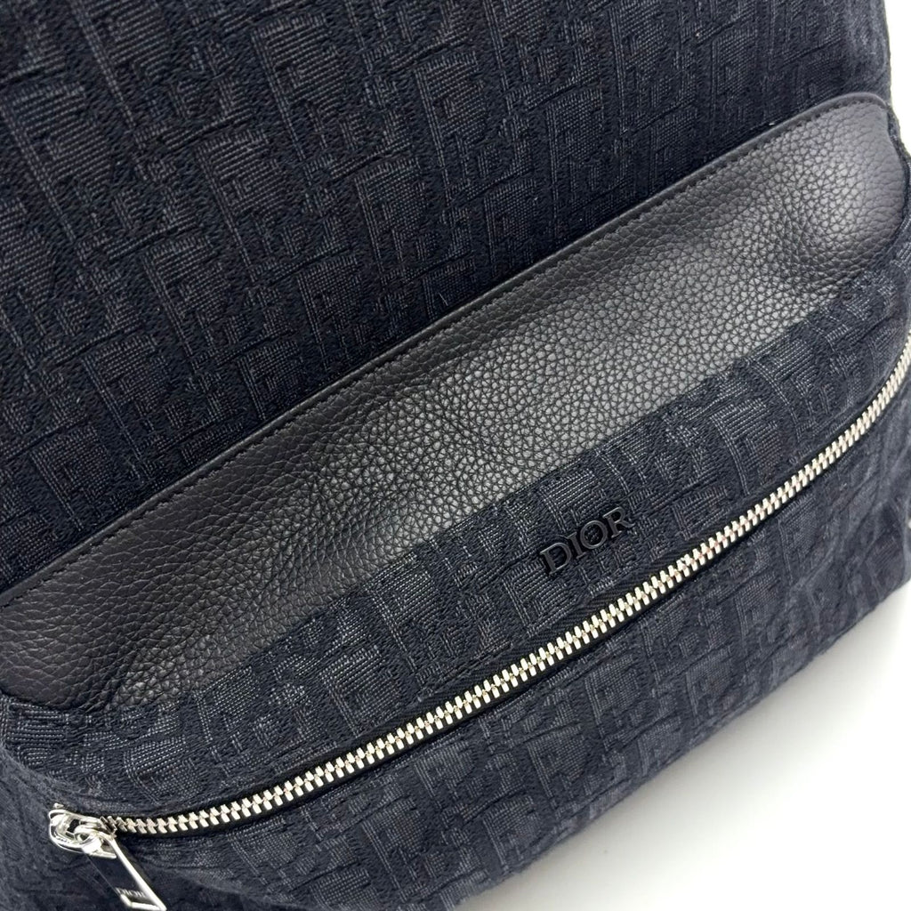 Dior Rider Oblique Jacquard Fabric Black Backpack Silver — view 5