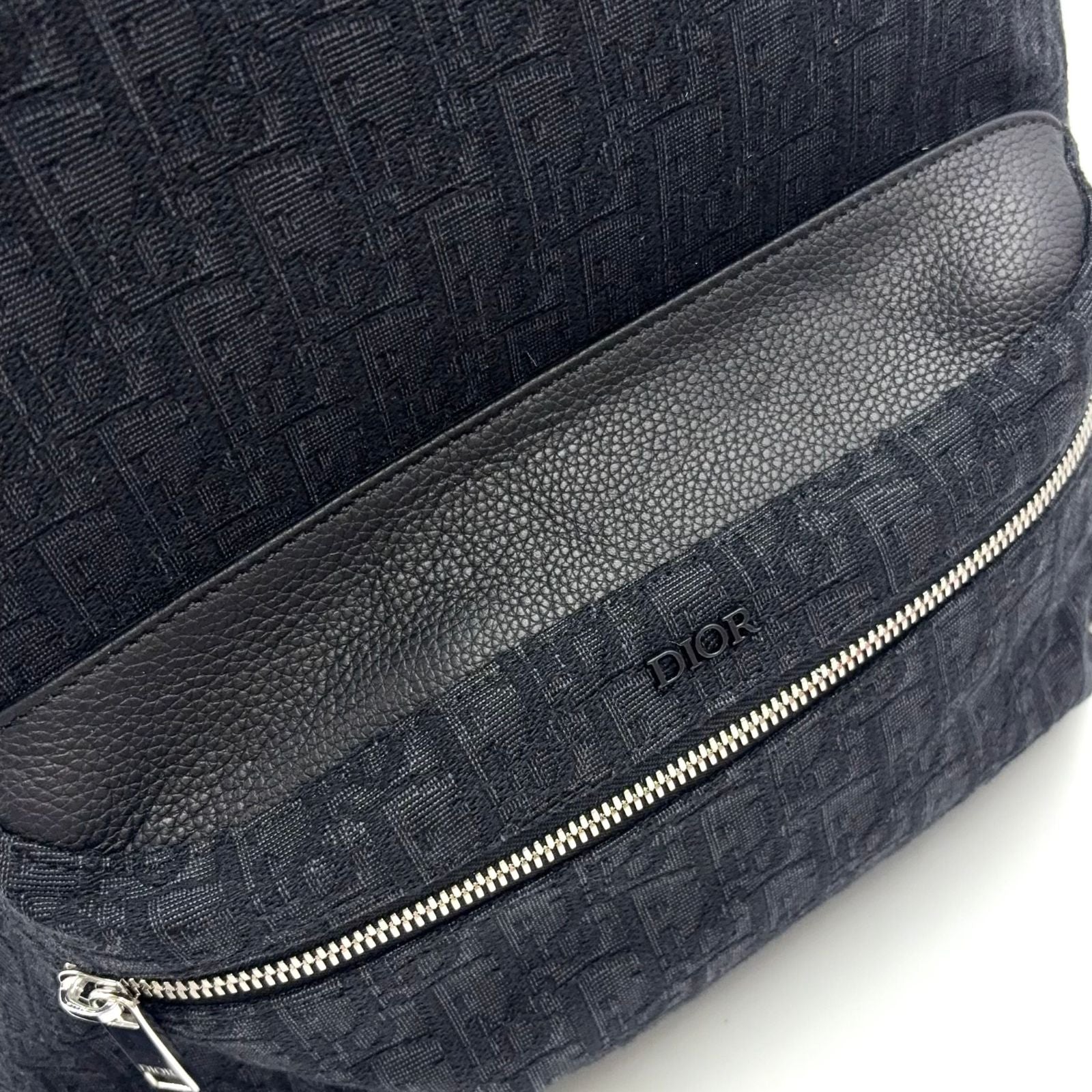 Dior Rider Oblique Jacquard Fabric Black Backpack Silver — view 5