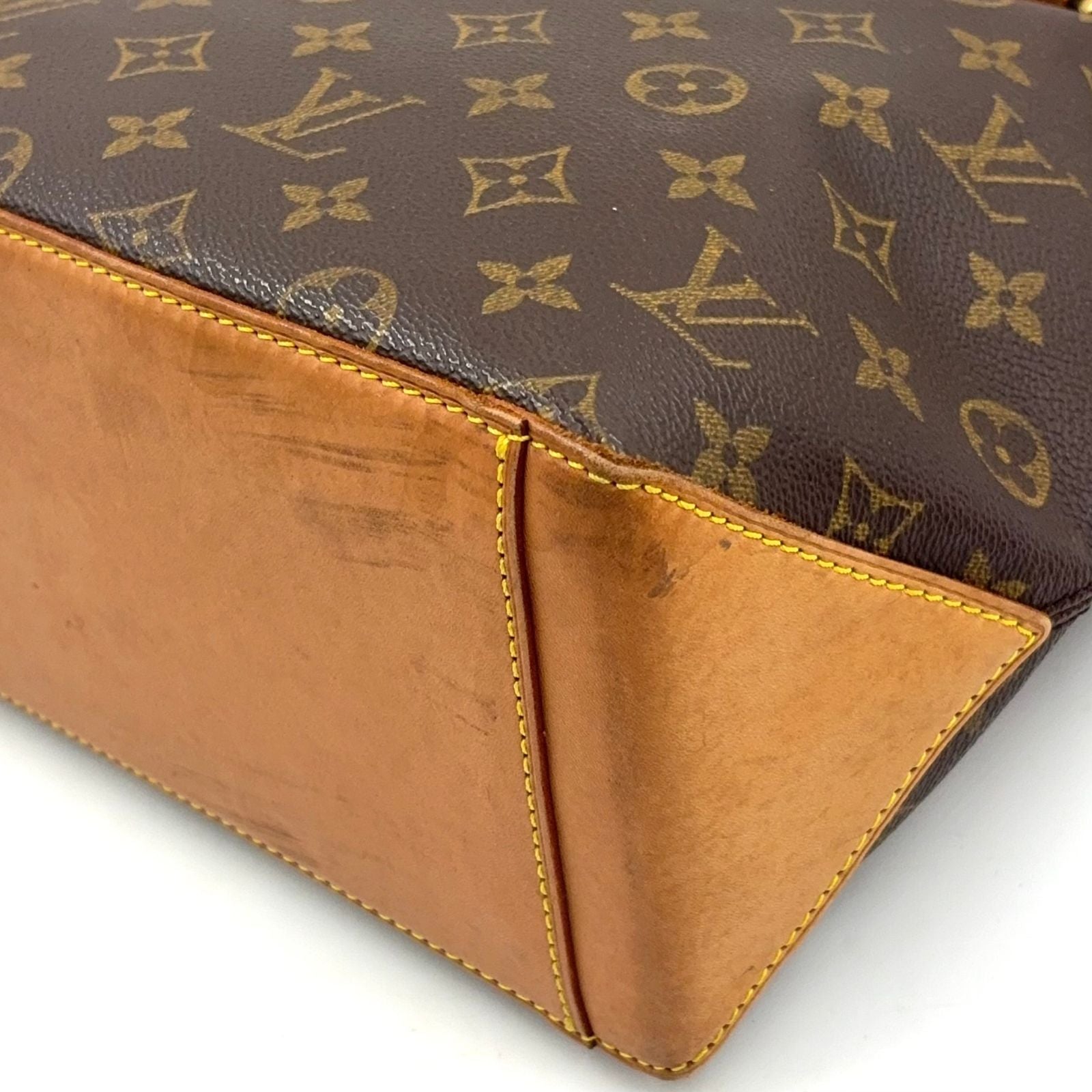 Louis Vuitton Cabas Piano Monogram Leather Brown Light Tote Gold — view 6