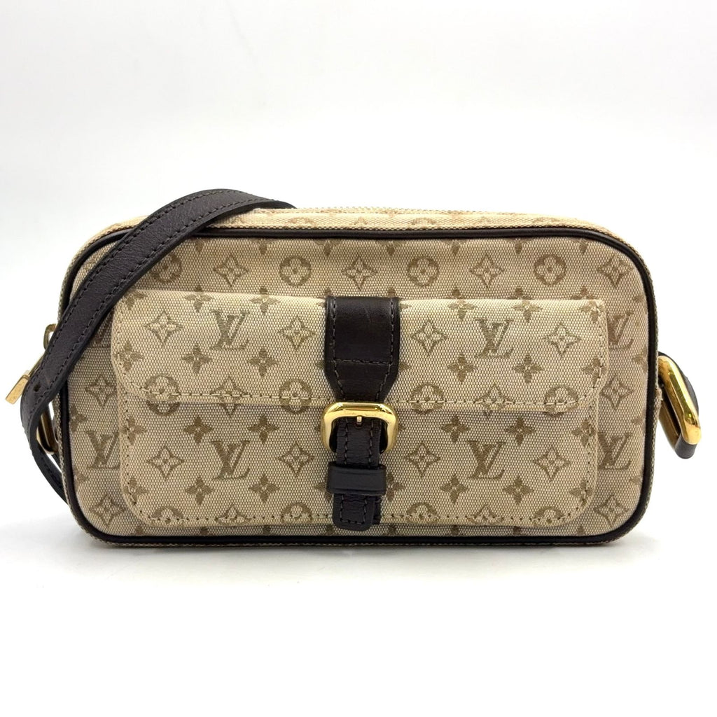 Louis Vuitton Juliette MM Monogram Mini Khaki Leather Canvas Dark Brown Beige