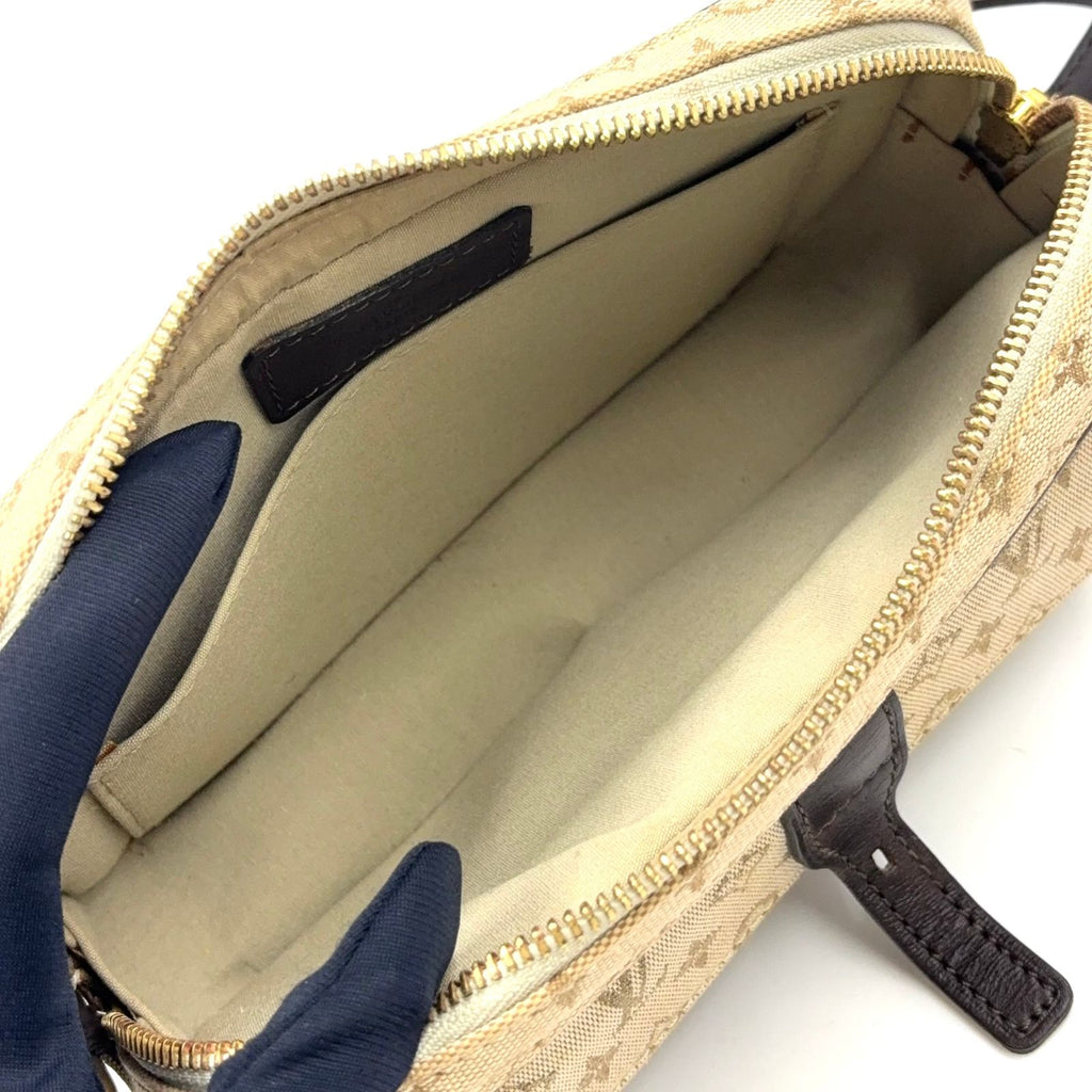 Louis Vuitton Juliette MM Monogram Mini Khaki Leather Canvas Dark Brown Beige — view 3